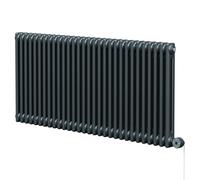 Colosseum Horizontal Digital Thermostatic Electric Double Column Radiator | Anthracite | Mild Steel | 600mm x 1340mm