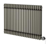 Colosseum Horizontal Digital Thermostatic Electric Double Column Radiator | Raw Metal | Mild Steel | 600mm x 988mm