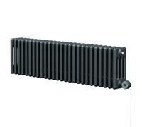 Colosseum Horizontal Digital Thermostatic Electric Quadruple Column Radiator | Anthracite | Mild Steel | 300mm x 1164mm