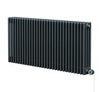Colosseum Horizontal Digital Thermostatic Electric Quadruple Column Radiator | Anthracite | Mild Steel | 600mm x 1340mm