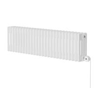 Colosseum Horizontal Digital Thermostatic Electric Quadruple Column Radiator | White | Mild Steel | 300mm x 1164mm