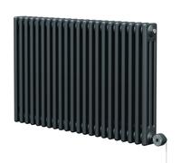 Colosseum Horizontal Digital Thermostatic Electric Triple Column Radiator | Anthracite | Mild Steel | 600mm x 999mm