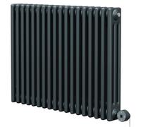 Colosseum Horizontal Digital Thermostatic Electric Triple Column Radiator | Anthracite | Mild Steel | 600mm x 821mm