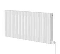 Colosseum Horizontal Digital Thermostatic Electric Triple Column Radiator | White | Mild Steel | 600mm x 1355mm