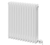 Colosseum Horizontal Digital Thermostatic Electric Triple Column Radiator | White | Mild Steel | 600mm x 554mm