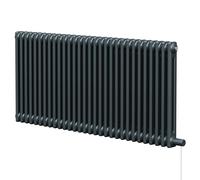 Colosseum Horizontal Electric Double Column Radiator | Anthracite | Mild Steel | 600mm x 1340mm