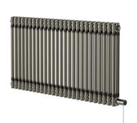 Colosseum Horizontal Electric Double Column Radiator | Raw Metal | Mild Steel | 600mm x 1164mm