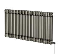 Colosseum Horizontal Electric Double Column Radiator | Raw Metal | Mild Steel | 600mm x 1340mm