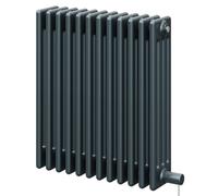 Colosseum Horizontal Electric Quadruple Column Radiator | Anthracite | Mild Steel | 600mm x 548mm