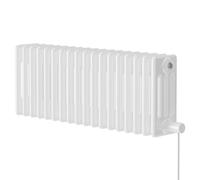 Colosseum Horizontal Electric Quadruple Column Radiator | White | Mild Steel | 300mm x 812mm