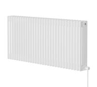 Colosseum Horizontal Electric Quadruple Column Radiator | White | Mild Steel | 600mm x 1340mm