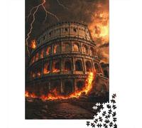 Colosseum in Flames 38x26cm 1000pcs Jigsaw Puzzle, 1000 Piece | For relaxed after-work puzzle time: Adult jigsaw puzzle with 1000 pieces; for a satisfying activity at home.