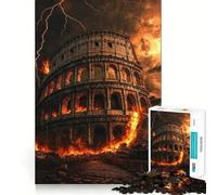 Colosseum in Flames- Adult Jigsaw Puzzles1000 Pieces Stress Relief Play, Precise Joint, Hard Challenge, Ideal Decor (38x26cm)