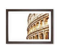 Colosseum in Rome Italy Painting Framed Print | A2 Walnut Framed Wall Art | Ready to Hang | Modern Cityscape Picture | Living Room Bedroom Lounge Office
