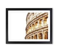 Colosseum In Rome Italy Painting Modern Art Framed Print | A4 Black Framed Wall Art | Ready to Hang | Modern Cityscape Picture | Living Room Bedroom Lounge Office