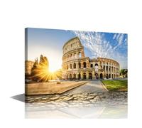 Colosseum in Rome Modern Wall Art Europe City Landscape at Sunset House Decorations for Living Room Italy Canvas Wall Art Paintings for Bedroom Office Decor Artwork Framed Easy to Hang - 18x12in