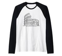 Colosseum Line Art History Buff Raglan Baseball Tee