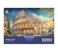 Colosseum Night Jigsaw Puzzles for Adults Challenging Puzzles Difficult Challenges 1000 Pieces Difficult Hard Jigsaw Puzzles for Man And Woman with Letters on Back 70x50cm/1000pcs