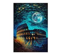 Colosseum of Rome Painting Classic Wooden Jigsaw Puzzle for Adults, 300 PCS | Image-area sorting: less screen time at home over several sessions.