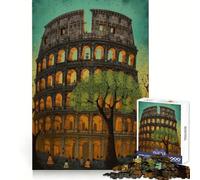 Colosseum Rome Abstract 1000 Pieces Jigsaws Adults Puzzles Strong Memory, Precise Joint, Joyful Challenge, Room Art (38x52cm)