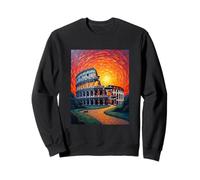Colosseum Rome Art in Bold Van Gogh Sunset Style Sweatshirt