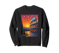 Colosseum Rome Art in Bold Van Gogh Sunset Style Sweatshirt