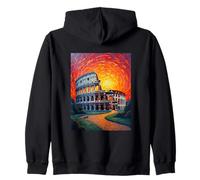 Colosseum Rome Art in Bold Van Gogh Sunset Style Zip Hoodie