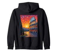 Colosseum Rome Art in Bold Van Gogh Sunset Style Zip Hoodie