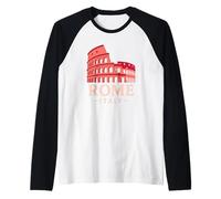 Colosseum Rome Italy Architecture History Vibes Minimalist Raglan Baseball Tee