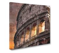 Colosseum Rome Italy Canvas Print | Gallery Wrapped 30mm Frame Wall Art | 14x14 inches | Ready to Hang | Modern Picture | Living Room Bedroom Lounge Office