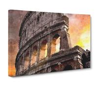 Colosseum Rome Italy Canvas Print | Gallery Wrapped 30mm Frame Wall Art | 24x16 inches | Ready to Hang | Modern Picture | Living Room Bedroom Lounge Office