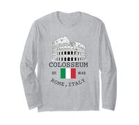 Colosseum Rome Italy Flag Souvenir Flavian Amphitheatre Long Sleeve T-Shirt