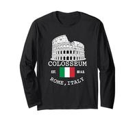 Colosseum Rome Italy Souvenir with Italian Flag Men Women Long Sleeve T-Shirt