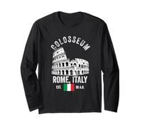 Colosseum Rome Italy Souvenir with Italian Flag Men Women Long Sleeve T-Shirt