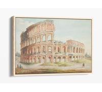 Colosseum, Rome, Michel Vincent Brandoin Canvas Floater Frame Print Picture Art - Light Oak Frame 36 inch wide x 24 inch high