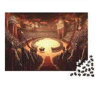 Colosseum Scene,Puzzles Gladiators Gemusterte Nachhaltige Puzzles Für Erwachsene Hochwertige Holzspielpuzzles 1000pcs (75x50cm)