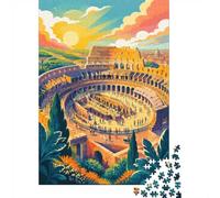 Colosseum Sunlight Architecture 1000pcs Mini Puzzle For Adults Challenging | 38x26cm Cardboard Living Room Decor Premium Craftsmanship Birthday Gift Mind Relaxation