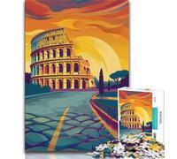 Colosseum Sunset 1000 Piece Jigsaw Puzzle for Adults And Teenagers,Learning Educational Toy for Is Ideal As A Gift for The Whole Family 38x26cm