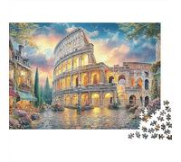 Colosseum Sunset Jigsaw Puzzles for Adults The Impossible Challenge 1000 Piece Cute Difficult Hard Jigsaw Puzzles for Man And Woman with Letters on Back 52x38cm/1000pcs
