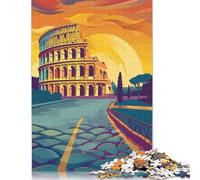 Colosseum Sunset Puzzle for Adults And Teenagers 500 Pieces Wooden Puzzle Adult Jigsaw Puzzle Funny Jigsaw Puzzles 500pcs (52x38cm)