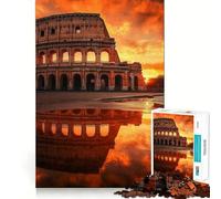 Colosseum Sunset Rome Italy Empire 1000 Piece Jigsaw Puzzles for Teenagers Jigsaw Logic Boost, Snug Connection, Home Fun, Birthday Idea (38x26cm)