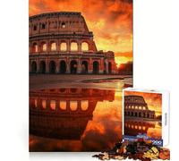 Colosseum Sunset Rome Italy Empire 1000 Pieces Jigsaws Adults Puzzles Strong Memory, Precise Joint, Joyful Challenge, Room Art (50x75cm)