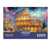 Colosseum Under Crescent Moon And Stars 1000-Piece Jigsaw Puzzle Dreamy Landmark Building Educational Toy for Kids Age 12+ & Adults 70x50cm/1000pcs