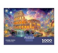 Colosseum Under Moonlit Starry Sky 1000Pc Jigsaw Puzzle Dreamy Landmark Building Perfect for Family Puzzle Nights, Adults & Kids 52x38cm/1000pcs