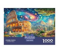 Colosseum with Cosmic Sky, Planets And Vibrant Garden 1000-Piece Jigsaw Puzzle Fantasy Architecture Family Puzzle Game for All Ages 70x50cm/1000pcs
