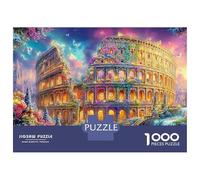 Colosseum with Rainbow And Flying Figures 1000 Piece Jigsaw Puzzle Dreamy Landmark Building for Kids & Adults 70x50cm/1000pcs