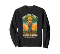 Colossians 2:7 Rooted in Christ | Illustrated Faith Design Sweatshirt