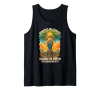 Colossians 2:7 Rooted in Christ | Illustrated Faith Design Tank Top