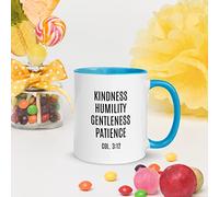Colossians 3:12, Bible Verse, Ceramic Breakfast Mug, Household Ceramic Mug for Coffee Lovers - Gift, Mug with Color Inside