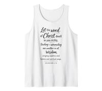 Colossians 3:16 Let The Word of Christ Dwell Scripture Jesus Tank Top